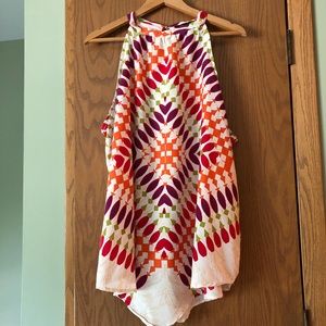 Ashley Stewart Multicolor Geometric Blouse